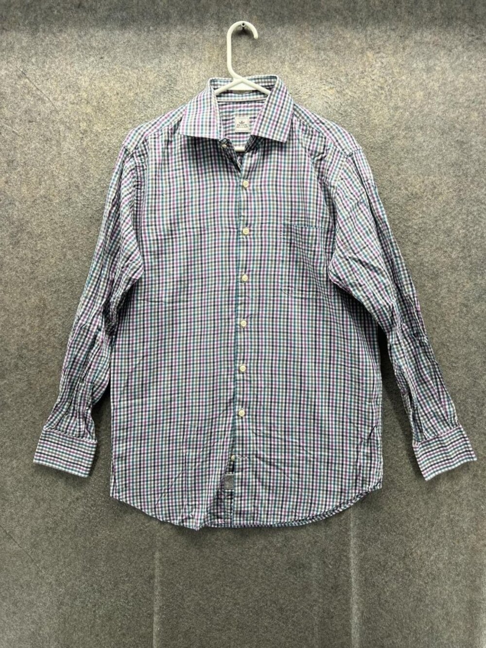 Peter Millar Shirt Men Medium Multicolor Check Long Sleeve Button Up Woven